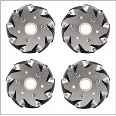 (4 inch)100mm Aluminum Mecanum Wheels Set Bush ( 2 Left, 2 Right) 14162